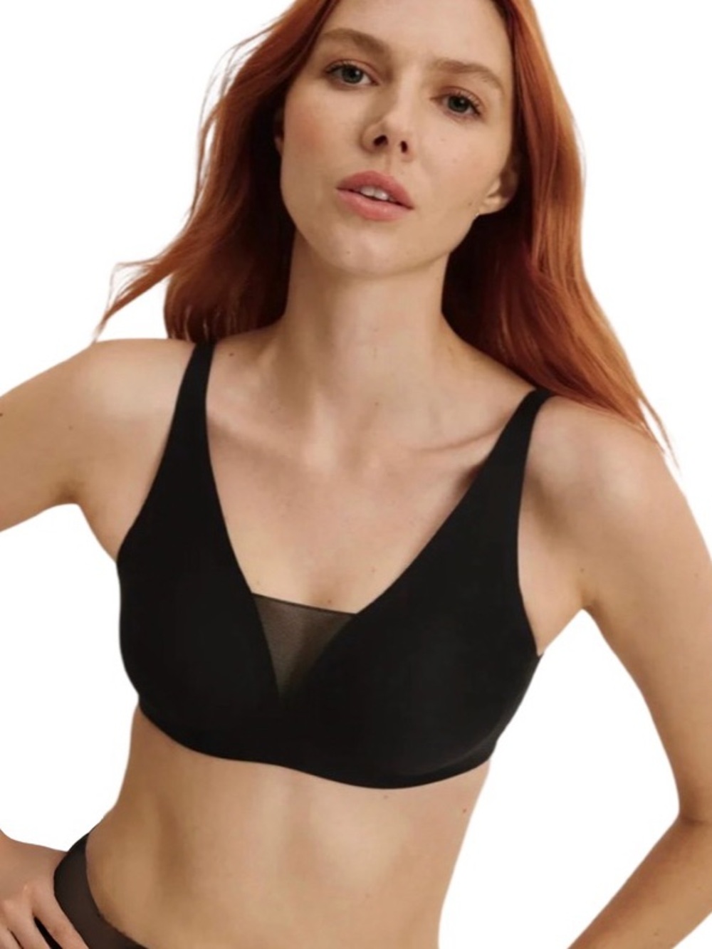 knix Shadow Mesh Bra in Brown Kraft Packaging with Yellow Logo